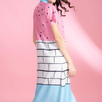 Blue Dearest Pink Rayon Dress