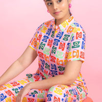 Call Me Maybe Pink Rayon Shirt Pyjama Set