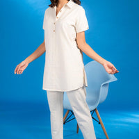 Buff Puff Ecru Cotton Co-ord Set