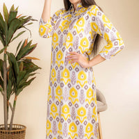 Amirah Yellow Rayon Shirt Dress