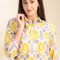 Amirah Yellow Rayon Shirt Dress