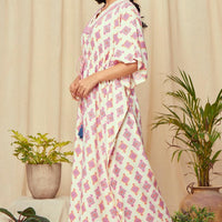 Boho Night Ecru Rayon kaftan