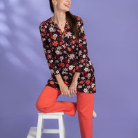 Armara Blue Modal Long Top - Pyjama Set