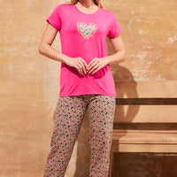 Tickled Pink Modal Pink T-Shirt - Pyjama set