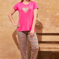 Tickled Pink Modal Pink T-Shirt - Pyjama set