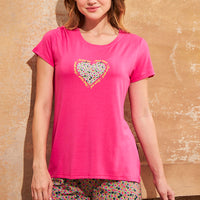 Tickled Pink Modal Pink T-Shirt - Pyjama set