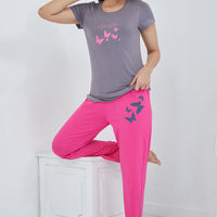 Agate Knitted cotton Grey T-Shirt - Pyjama set