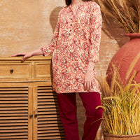 Day Rouge Modal Maroon Long Top - Pyjama Set
