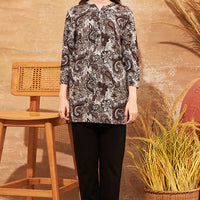 Alpaca Modal Black Long Top - Pyjama Set