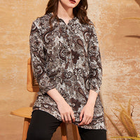 Sharon Modal Blue Long Top - Pyjama Set