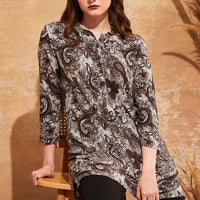 Sharon Modal Blue Long Top - Pyjama Set