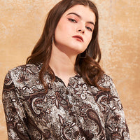 Sharon Modal Blue Long Top - Pyjama Set