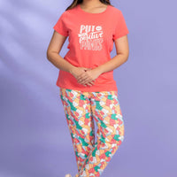 Aka Berry Coral Modal T-Shirt - Pyjama Set
