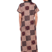 Calla Lily Rayon Brown Long Nighty