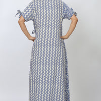 Silver Iris Rayon Blue Long Nighty