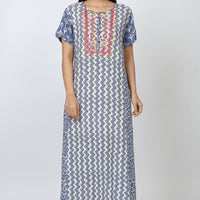 Lupine Rayon Blue Long Nighty