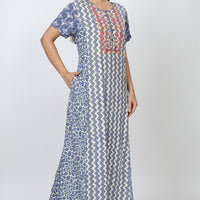Lupine Rayon Blue Long Nighty