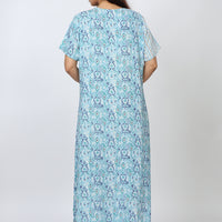 Lobelia Rayon Blue Long Nighty