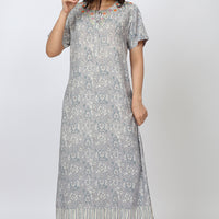 Shadow baby Rayon Grey Long Nighty