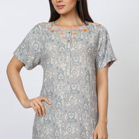 Shadow baby Rayon Grey Long Nighty