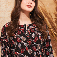 Geni Black Modal Long Top Pyjama Set