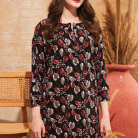 Geni Black Modal Long Top Pyjama Set