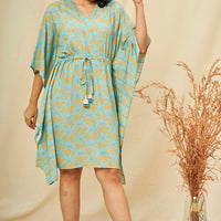 Mint Yukata Rayon Mustard Short Kaftaan
