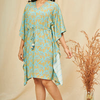 Mint Yukata Rayon Mustard Short Kaftaan