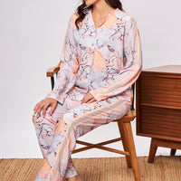 Celosia Rayon Peach Shirt - Pyjama Set