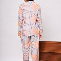 Celosia Rayon Peach Shirt - Pyjama Set