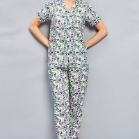 Triange Mingle Rayon Black Shirt - Pyjama Set