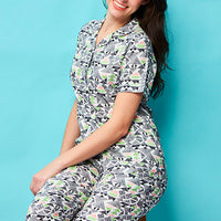 Triange Mingle Rayon Black Shirt - Pyjama Set