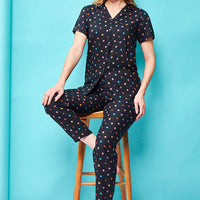 Black Baby Rayon Black Shirt - Pyjama Set