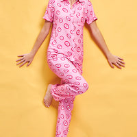 Pink Eye Rayon Pink Shirt - Pyjama Set