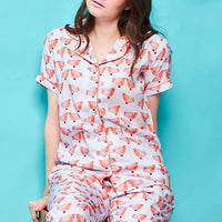 Lone Smitten Rayon Lilac Shirt - Pyjama Set