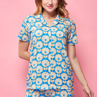 Deal Darlings Rayon Blue Shirt - Pyjama Set