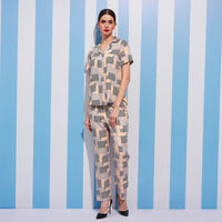 Peach Ready Peach Rayon Co-ord Set