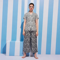 B & B Troupe Black Rayon Shirt Pyjama Set