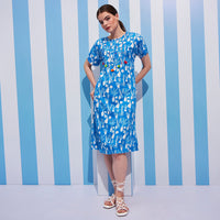 Blue Static Blue Rayon Dress