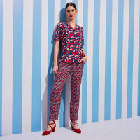 Duo Film Blue Rayon Shirt Pyjama Set