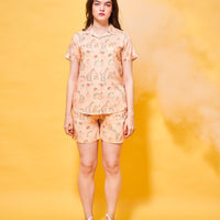 Bare Dare Peach Rayon Top - Shorts Set