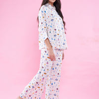 July wear For Women Offwhite Shirt - Pyjama - WPC604