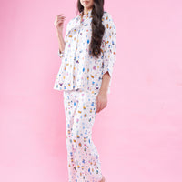 July wear For Women Offwhite Shirt - Pyjama - WPC604