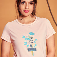 Sepal Pink Knitted Cotton T-Shirt - Pyjama