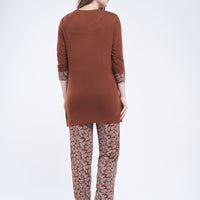 July wear For Women Brown T-Shirt - Pyjama - PC1115