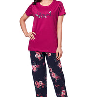 Plum Knitted Cotton T-Shirt - Pyjama