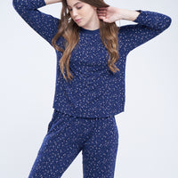 July wear For Women Navy Blue T-Shirt - Pyjama - PC1111