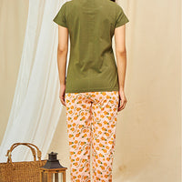 Sage Knitted Cotton T-Shirt - Pyjama