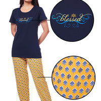 Bell Navy Knitted Cotton T-Shirt - Pyjama