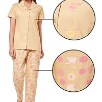Corolla Yellow Knitted Cotton Shirt - Pyjama